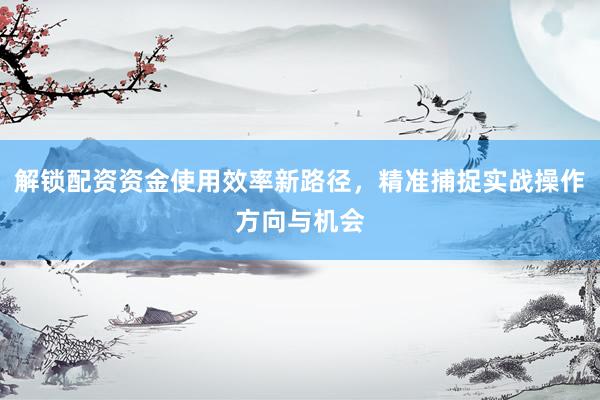 解锁配资资金使用效率新路径，精准捕捉实战操作方向与机会