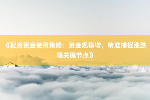 《配资资金使用策略：资金规模增，精准捕捉涨跌幅关键节点》