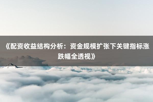 《配资收益结构分析：资金规模扩张下关键指标涨跌幅全透视》