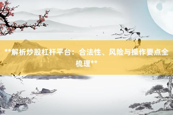 **解析炒股杠杆平台：合法性、风险与操作要点全梳理**