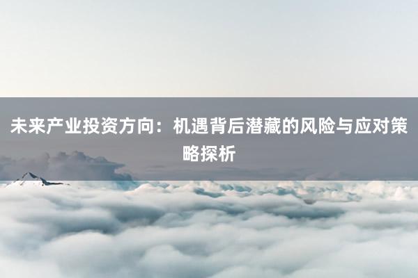 未来产业投资方向：机遇背后潜藏的风险与应对策略探析