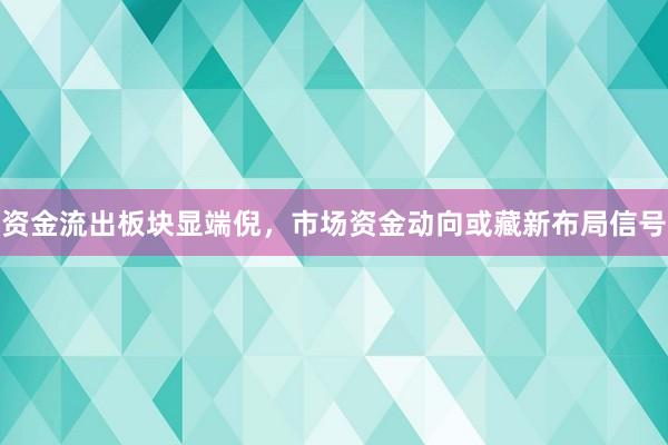 资金流出板块显端倪，市场资金动向或藏新布局信号