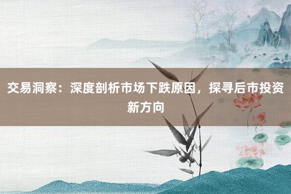 交易洞察：深度剖析市场下跌原因，探寻后市投资新方向