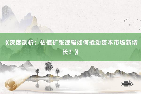 《深度剖析：估值扩张逻辑如何撬动资本市场新增长？》