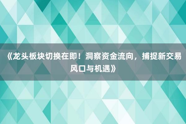 《龙头板块切换在即！洞察资金流向，捕捉新交易风口与机遇》