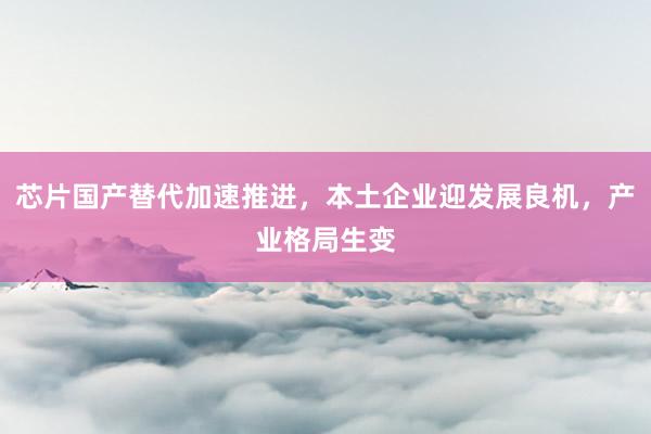 芯片国产替代加速推进，本土企业迎发展良机，产业格局生变