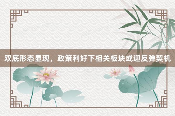 双底形态显现，政策利好下相关板块或迎反弹契机
