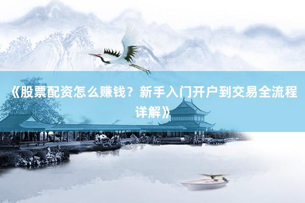 《股票配资怎么赚钱？新手入门开户到交易全流程详解》