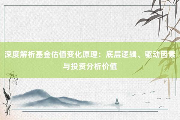 深度解析基金估值变化原理：底层逻辑、驱动因素与投资分析价值